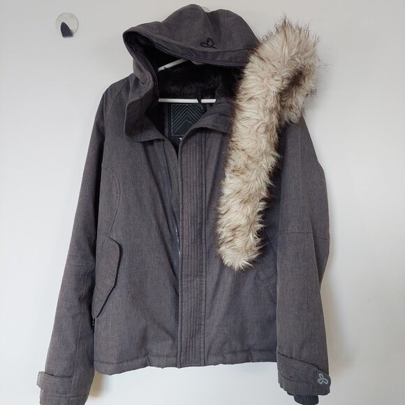 Aritzia TNA Gray Vail Parka Removable Fur From Hood Coat Size M - Picture 7 of 16